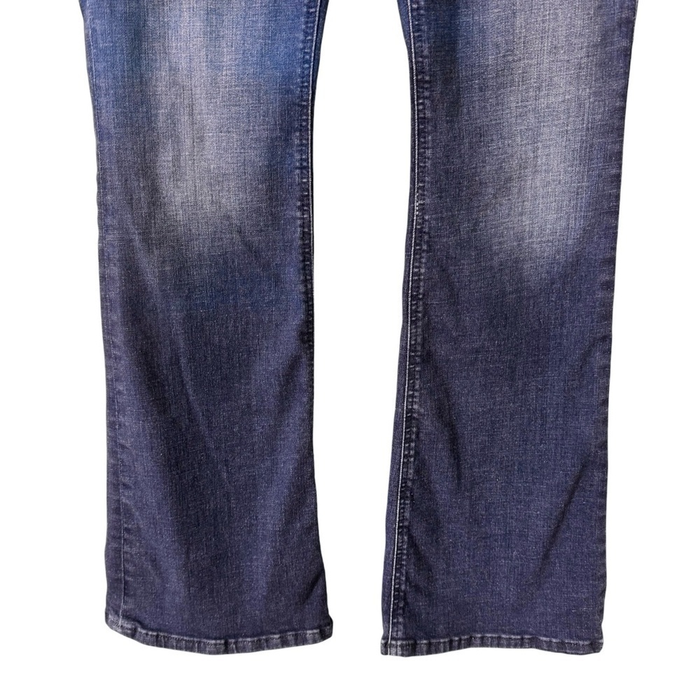 Free People We The Free Varsity Blues Sim Boot Flare Mid Rise Jeans Size 31 - Picture 6 of 16